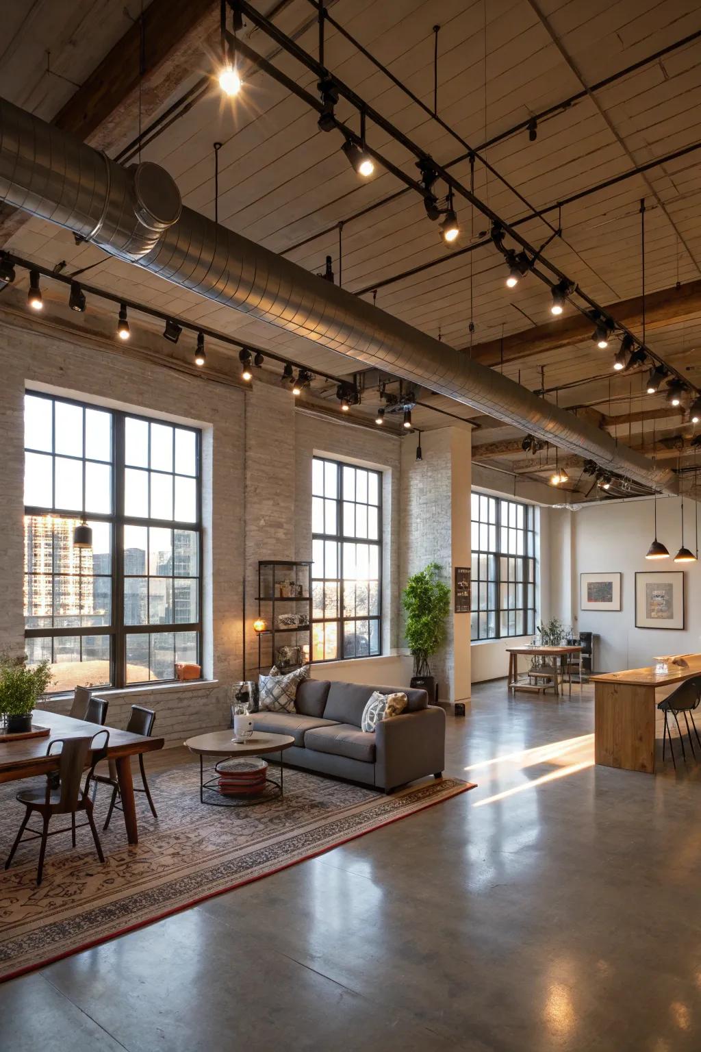 Track illumination offers versatile illumination options.