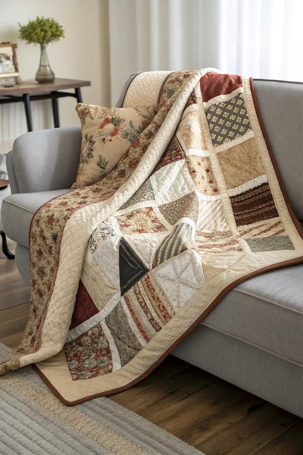 Layered quilts offer endless creativity with their mix of fabrics and materials.