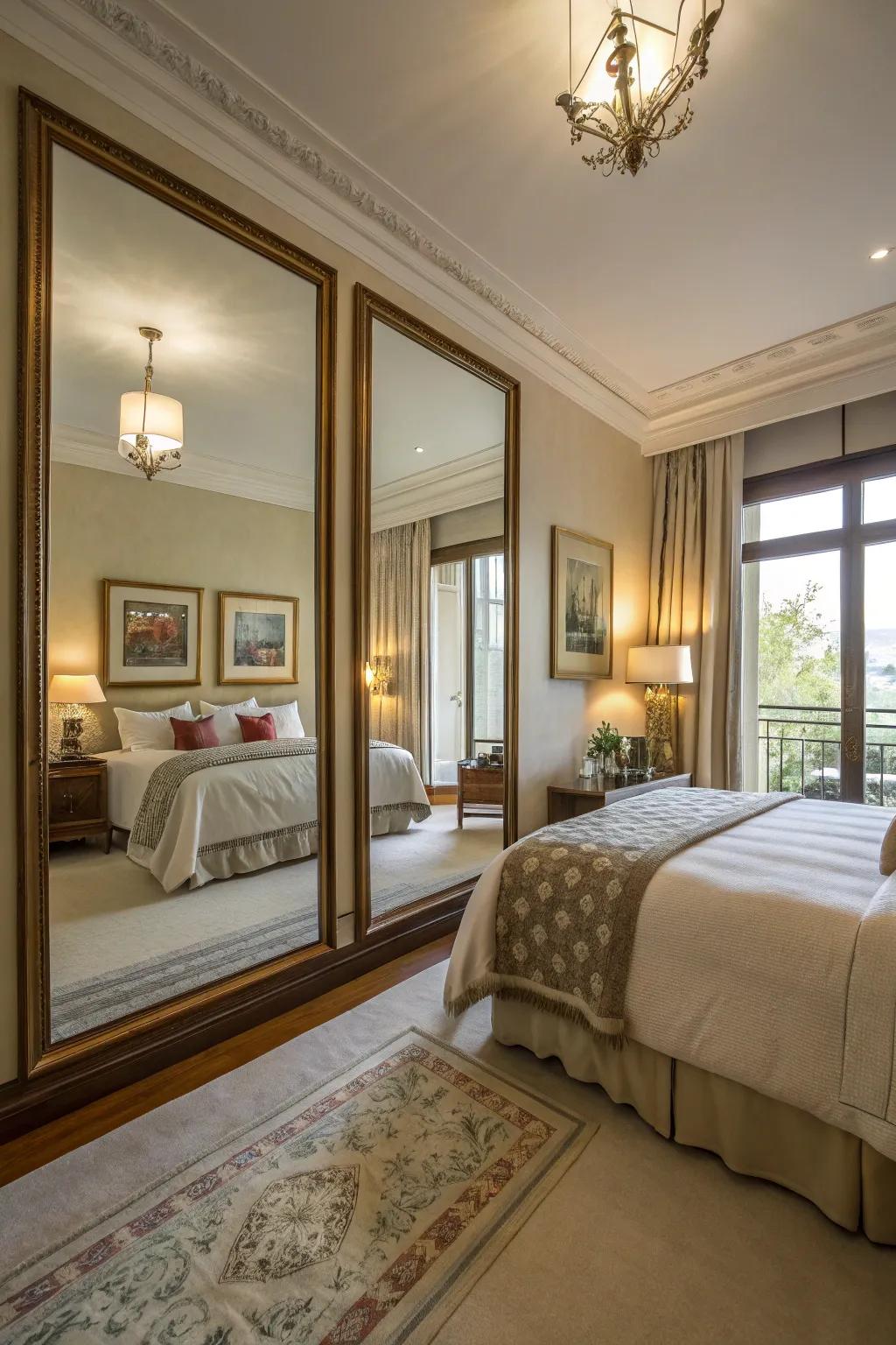 Mirrors enhance light and add a touch of glamour.