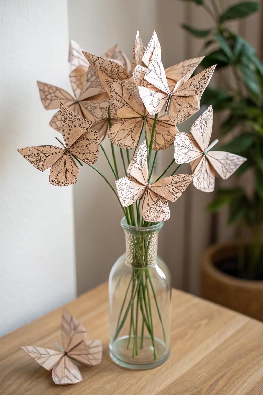 Elevate your decor with a timeless origami butterfly posy&mdash;where simplicity converges with elegance.