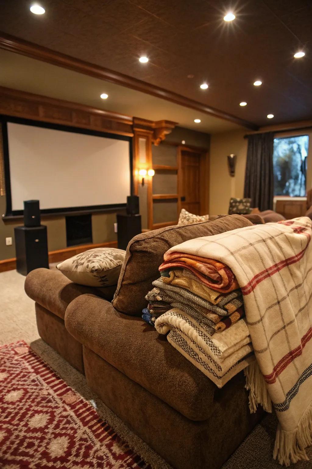 Coverings add an element of leisure to your film sensation.