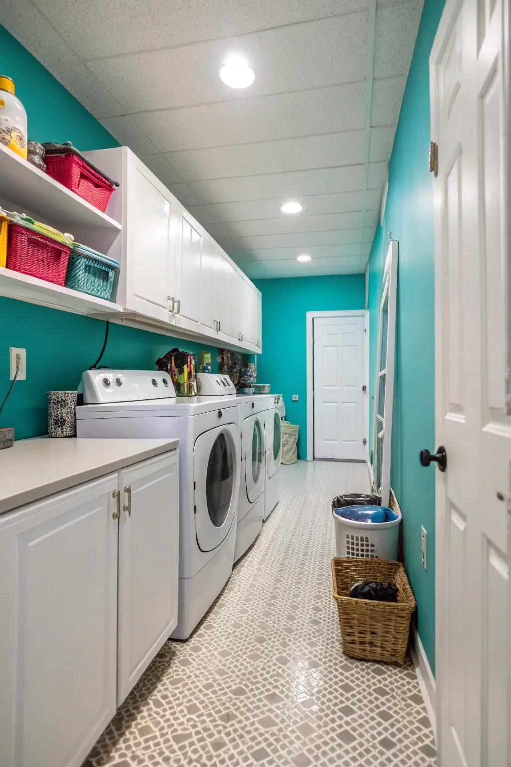 A flash of color can transform a functional space into a stylish haven.