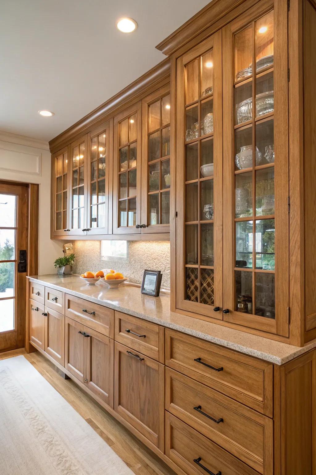 Timber and glass cultivate an airy, sophisticated atmosphere.