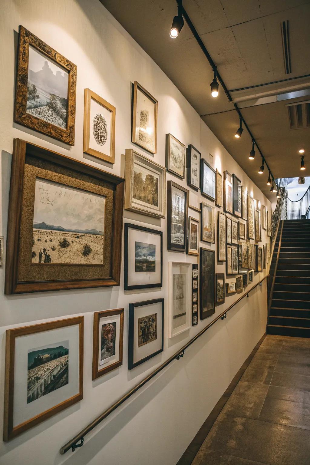 Layered art gives depth.