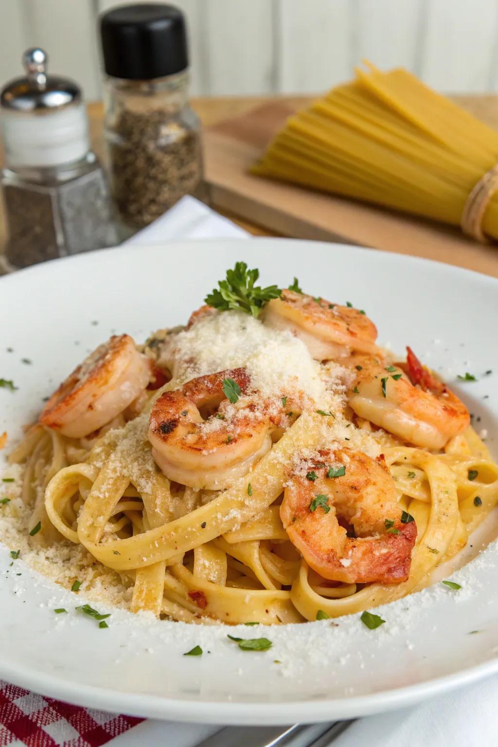 Fiery seafood pasta, delivering a burst of flavor to your New Year's Day feast.