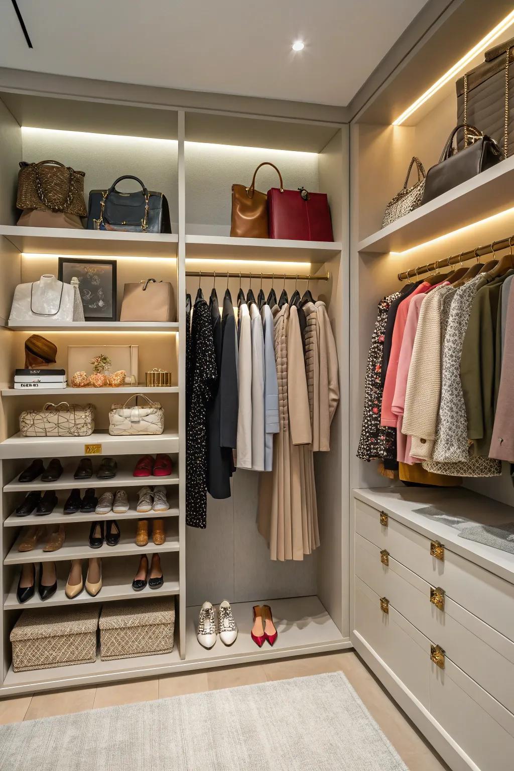 Boutique-inspired open closet design