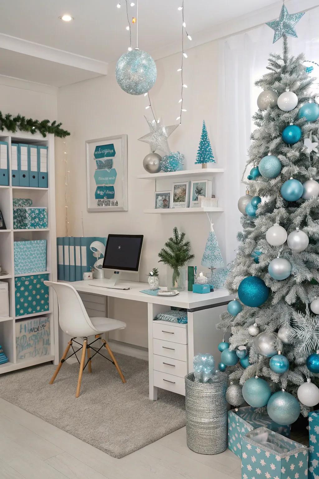 Hue coordination adds elegance to holiday décor.