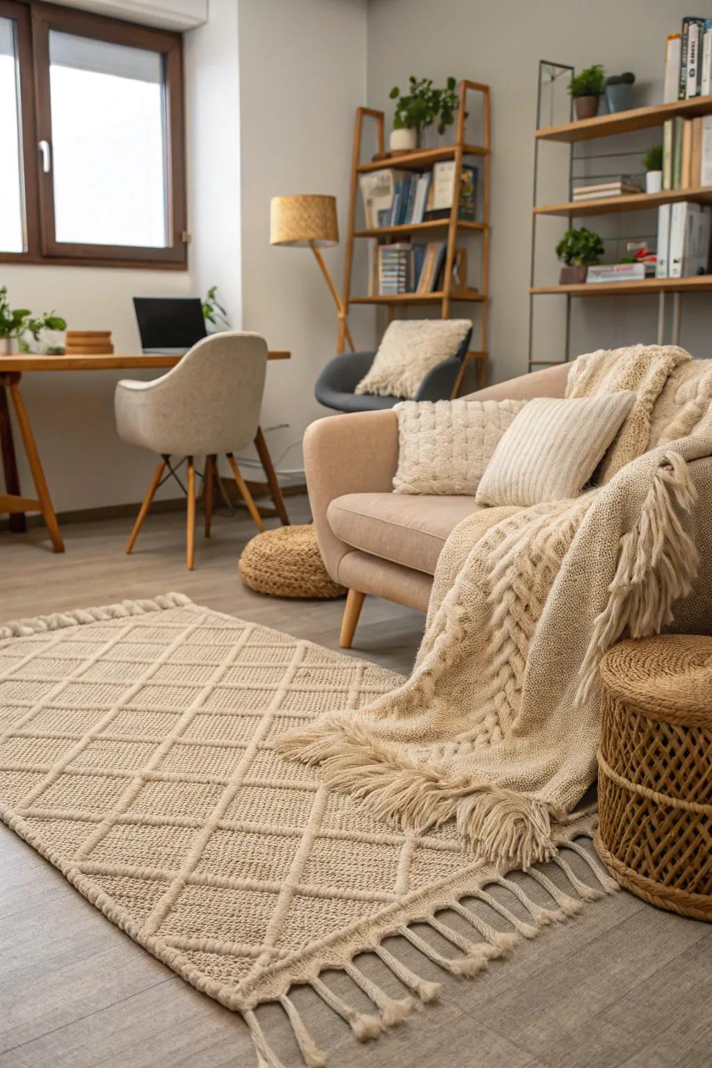 Textured things add to a warm and welcoming space.