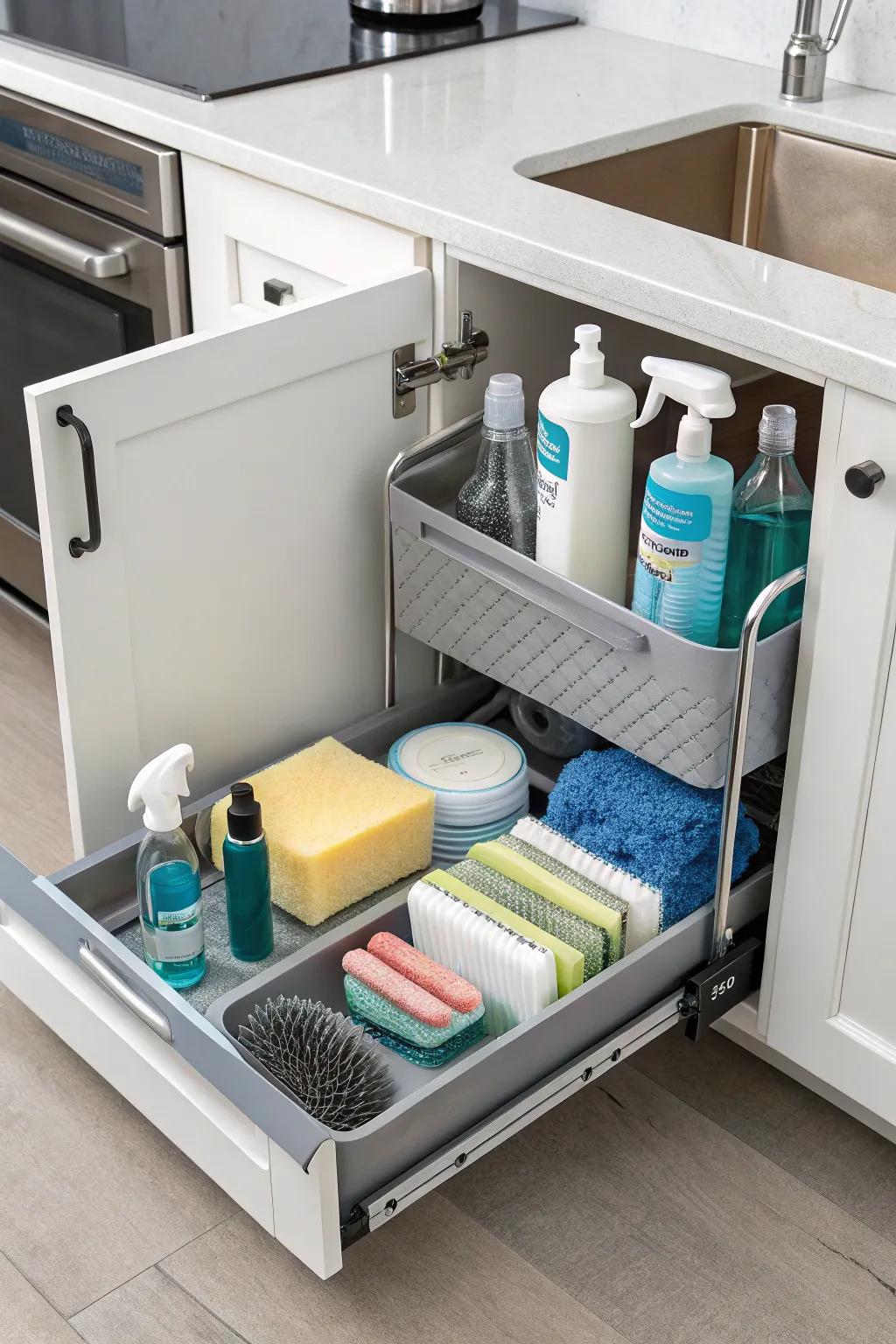 Items are brought to you with sliding trays.