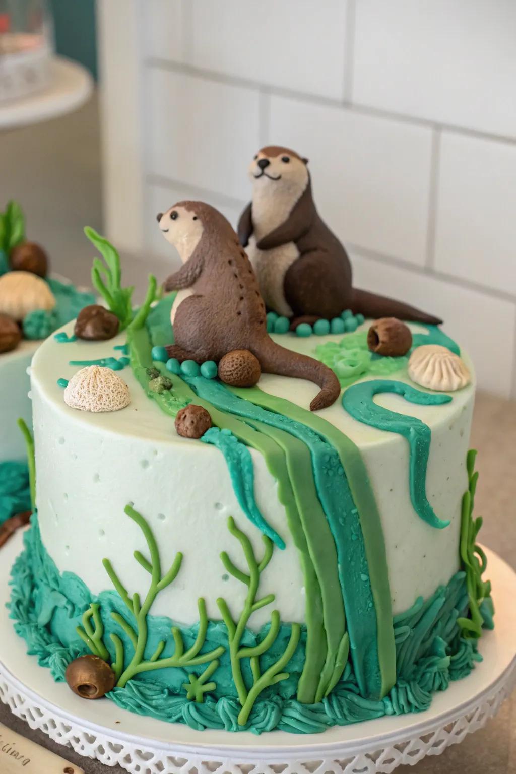 Infuse depth to your cake using algae and otters.