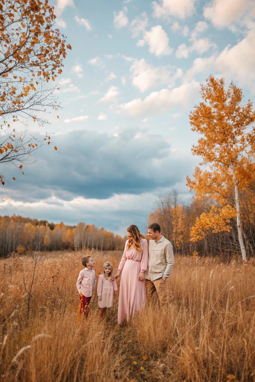 Pastels offer a gentle and fresh contrast to autumn's bold hues.