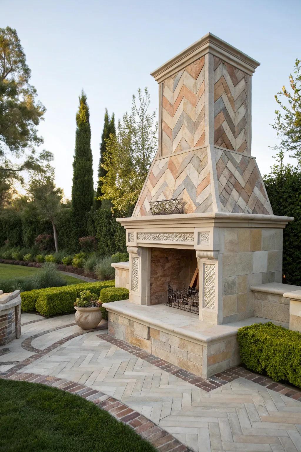 Infuse artistic flair into your hearth with distinctive stone arrangements.