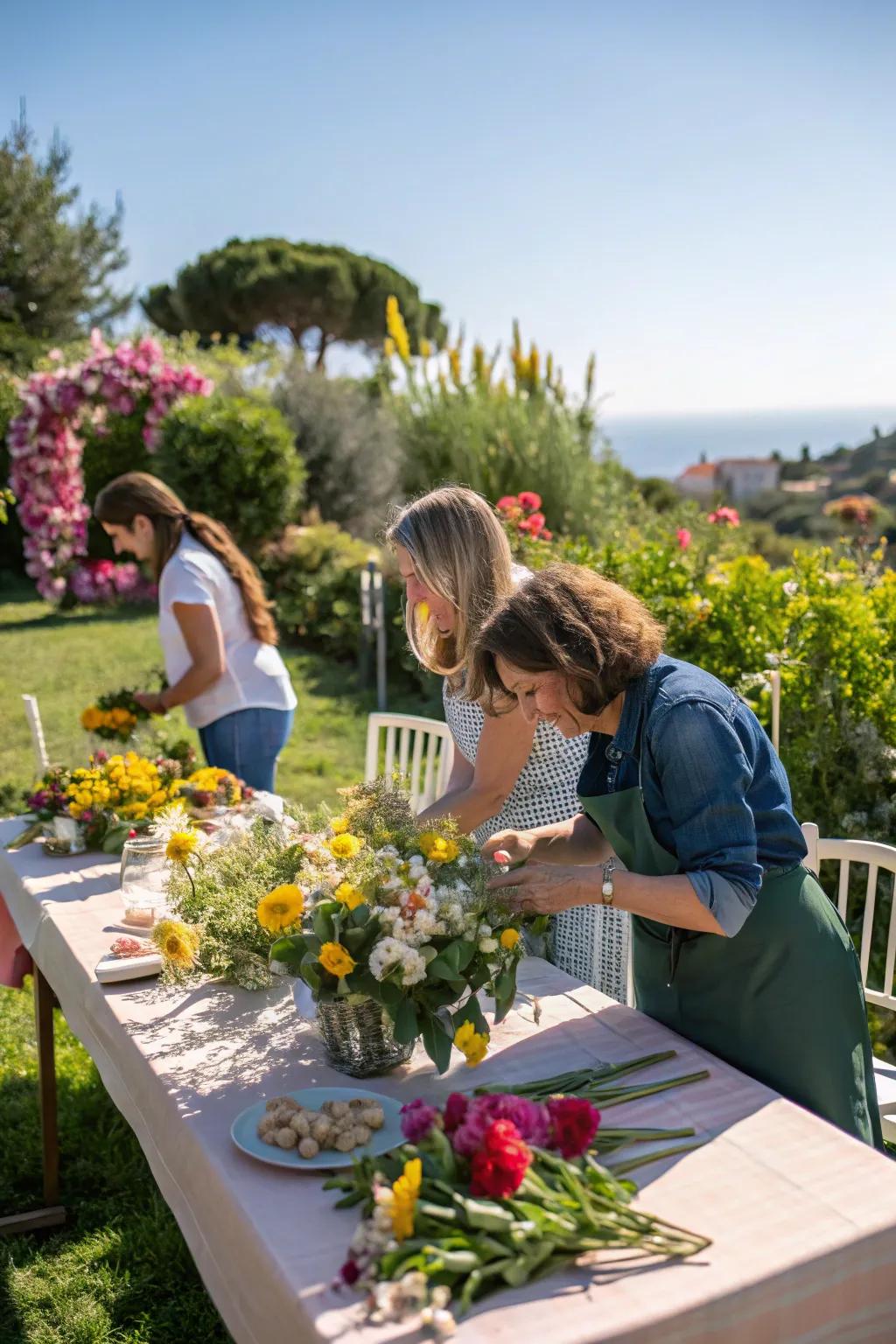 DIY floral creations add a personal touch to decor.