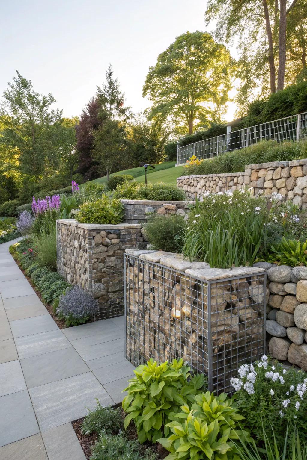 Netting walls unite current design with natural parts.