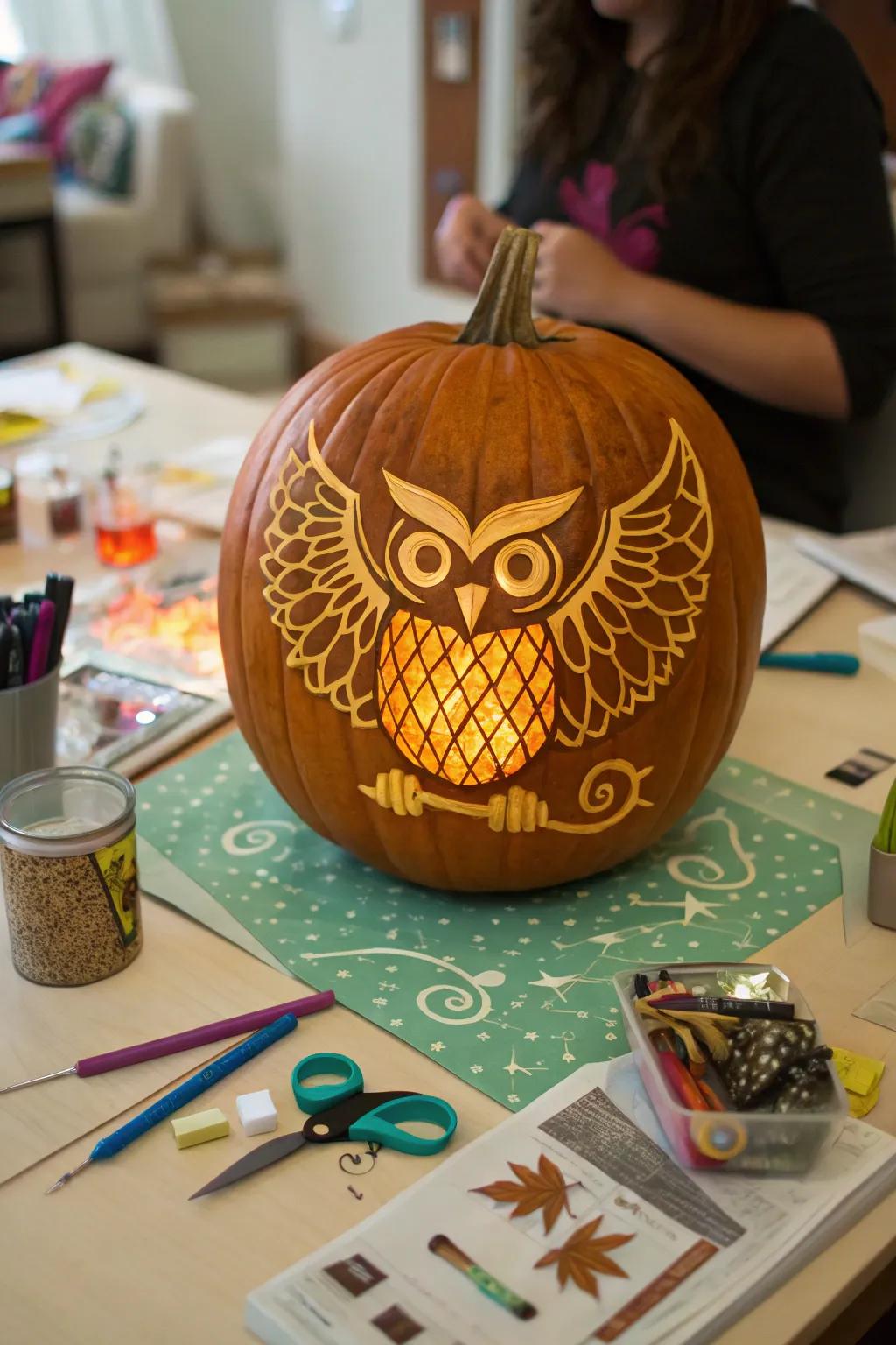 A fantasy owl with fairy wings for a magical and creative twist.