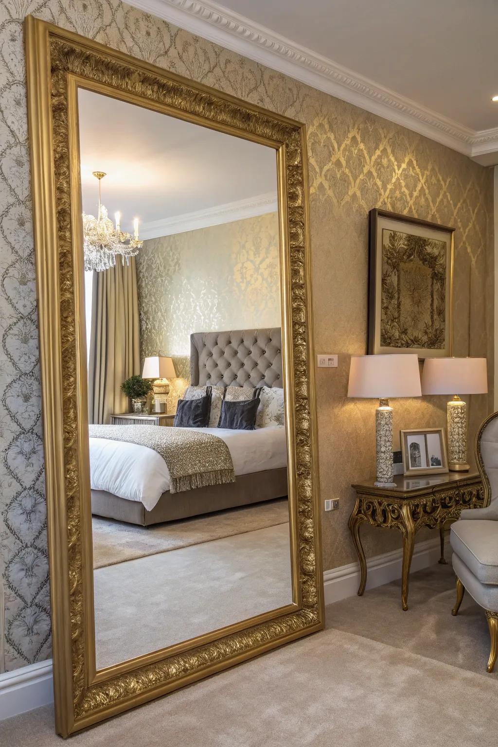 A gilded reflector can enhance light and elegance in your area.