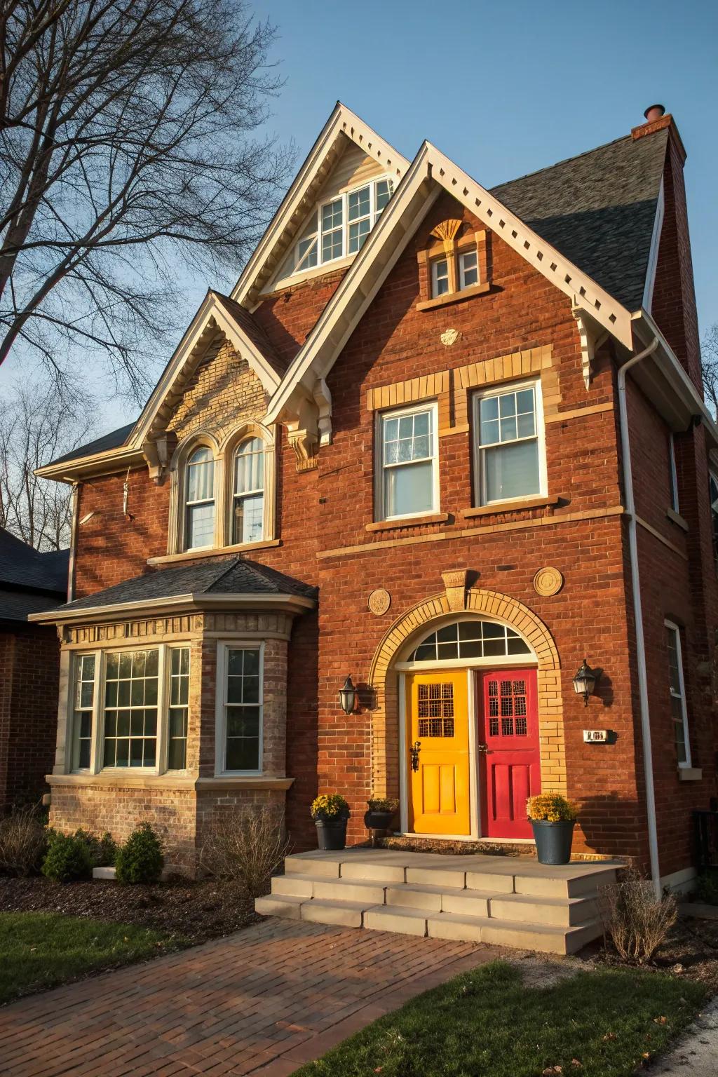 Contrasting colors accentuate architectural details beautifully.