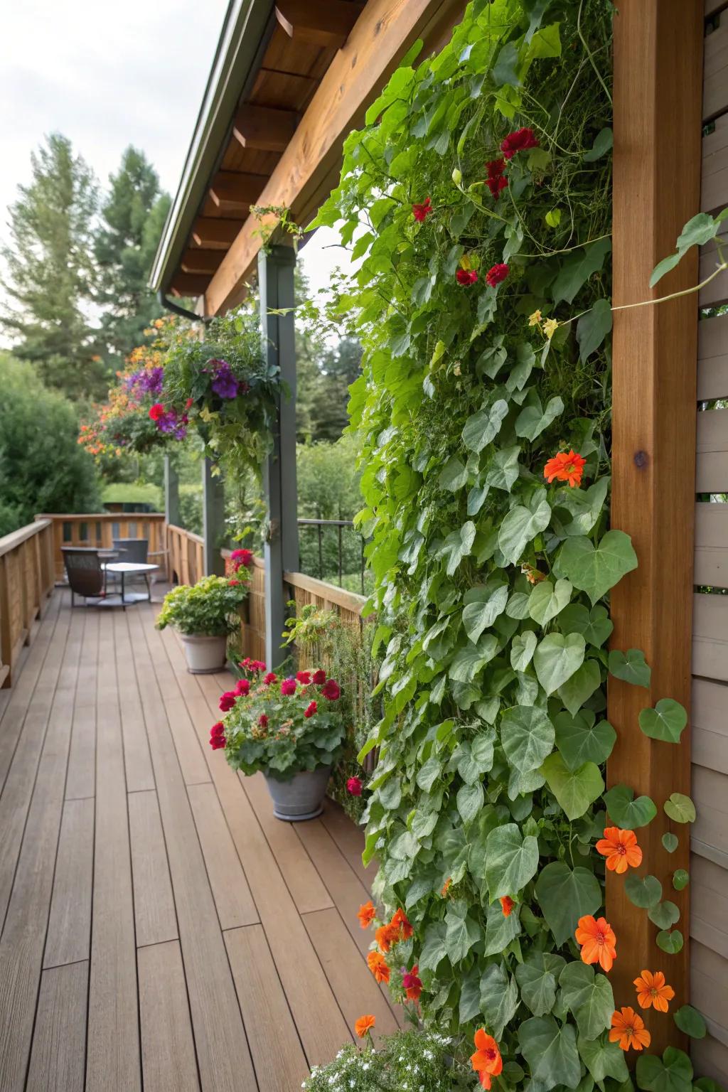 Living walls bring life and color to your patio.