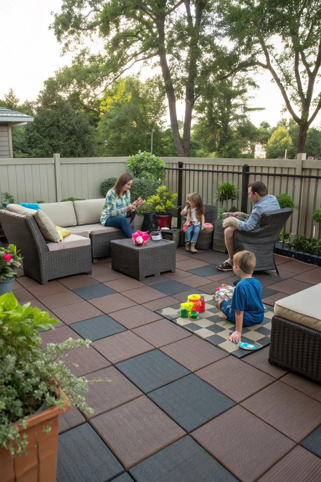 Rubber blocks are durable and ideal for family environments.