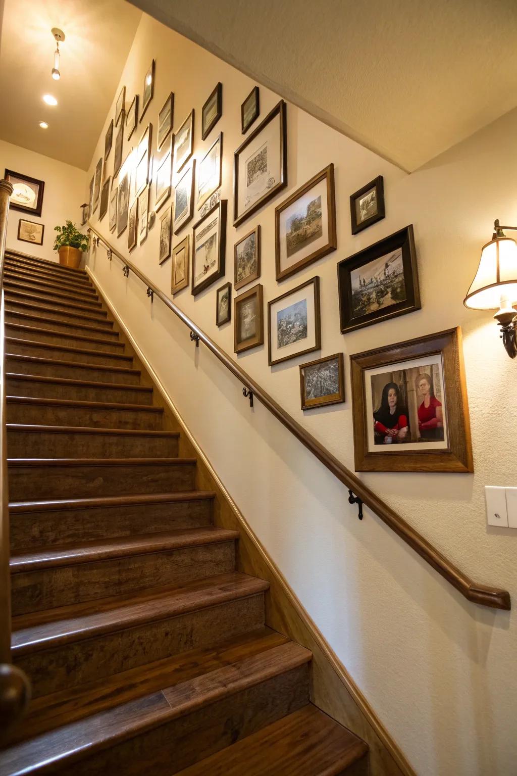 A staircase wall display beautifully narrates your personal journey.