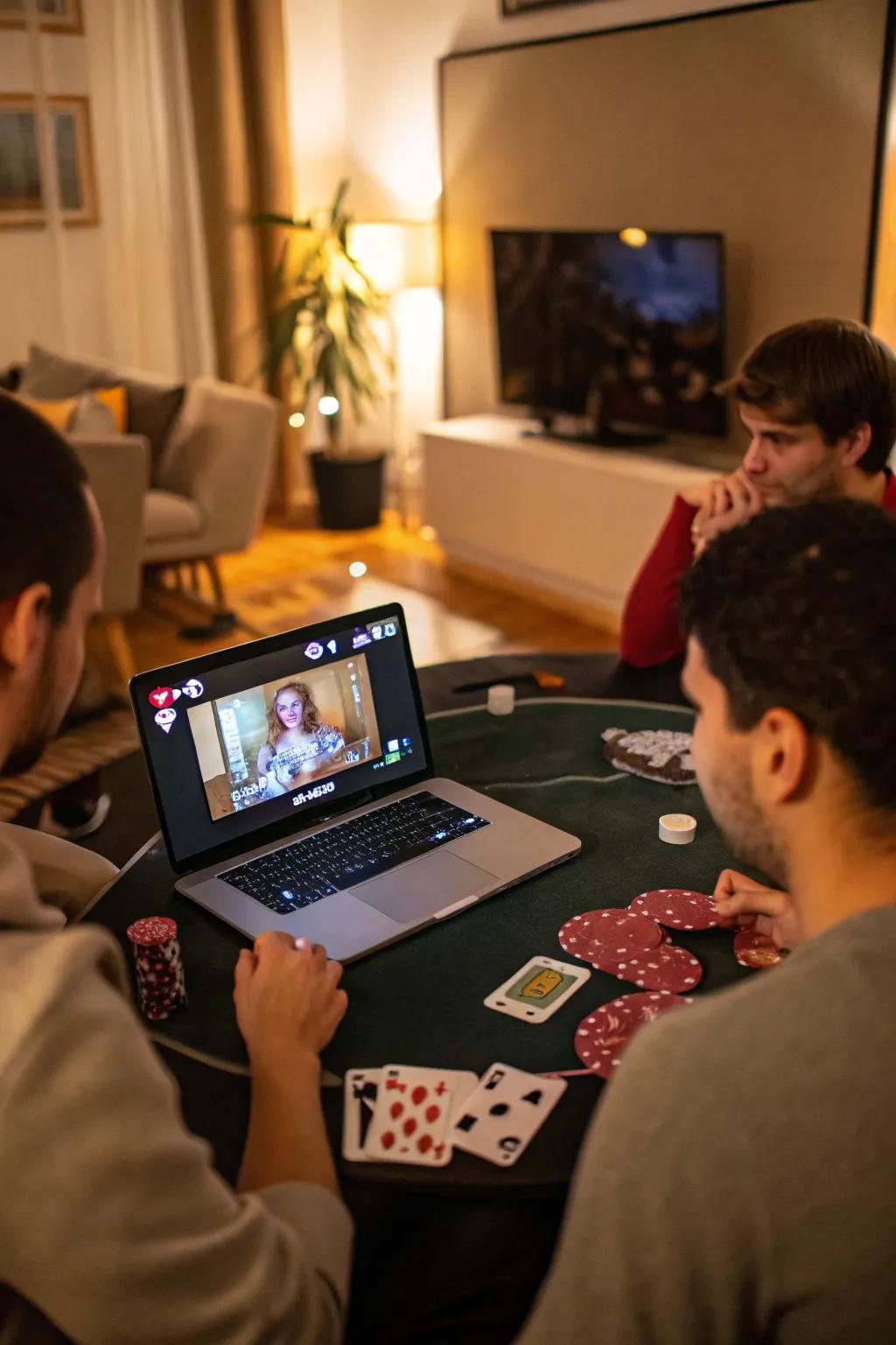 Bridge distances using a virtual poker setup.