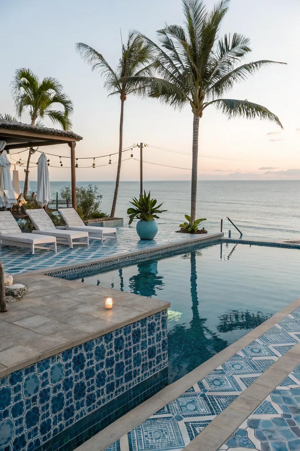 Sea blues for a peaceful, calming result.