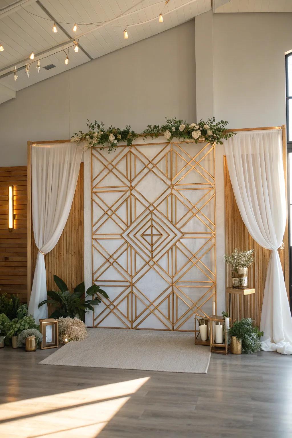 Bold polygon designs craft a modern and stylish prom environment. 🌀 #PolygonStyle #PromChic
