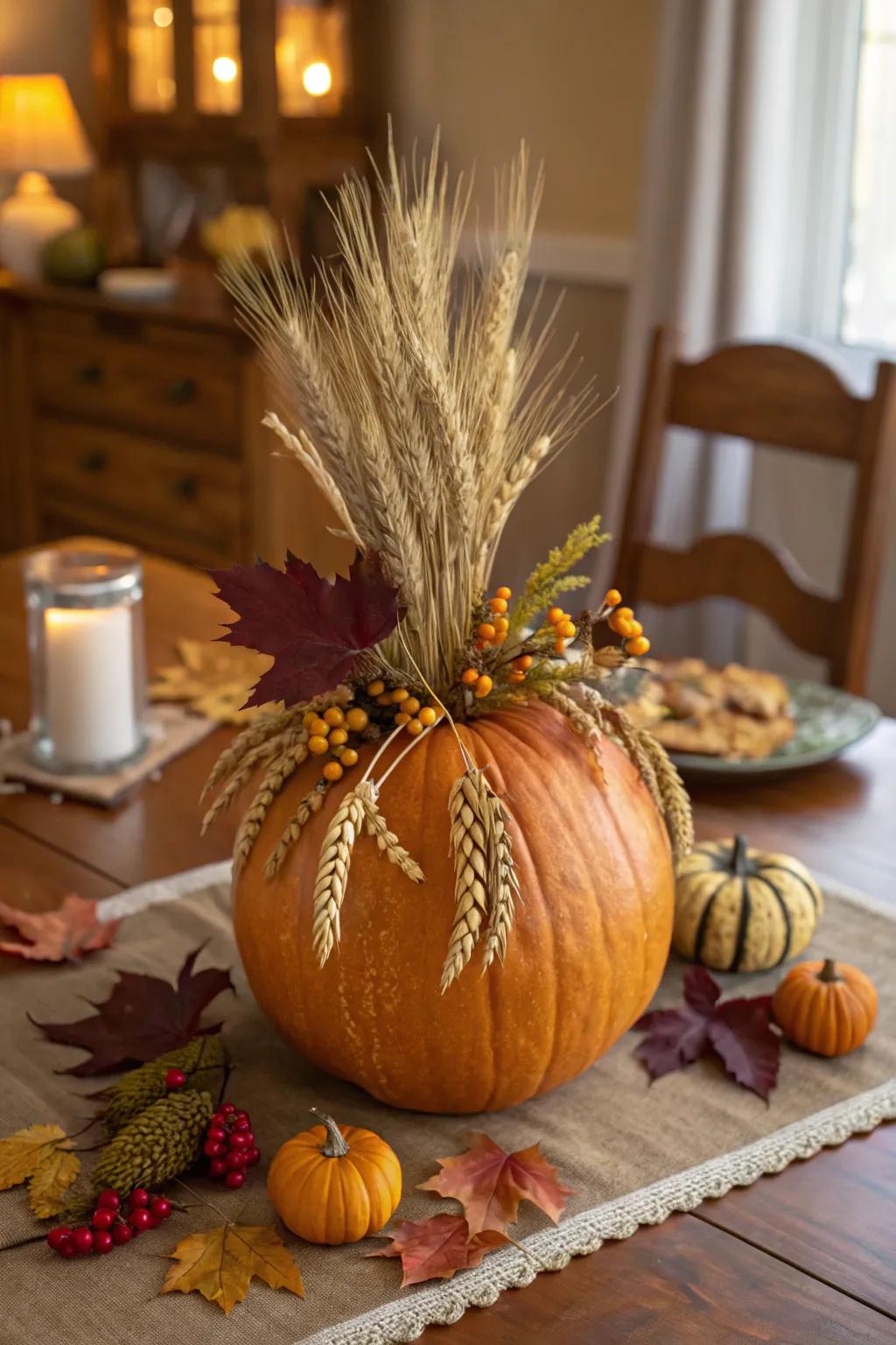 With harvest-themed pumpkins, celebrate autumn’s bounty.