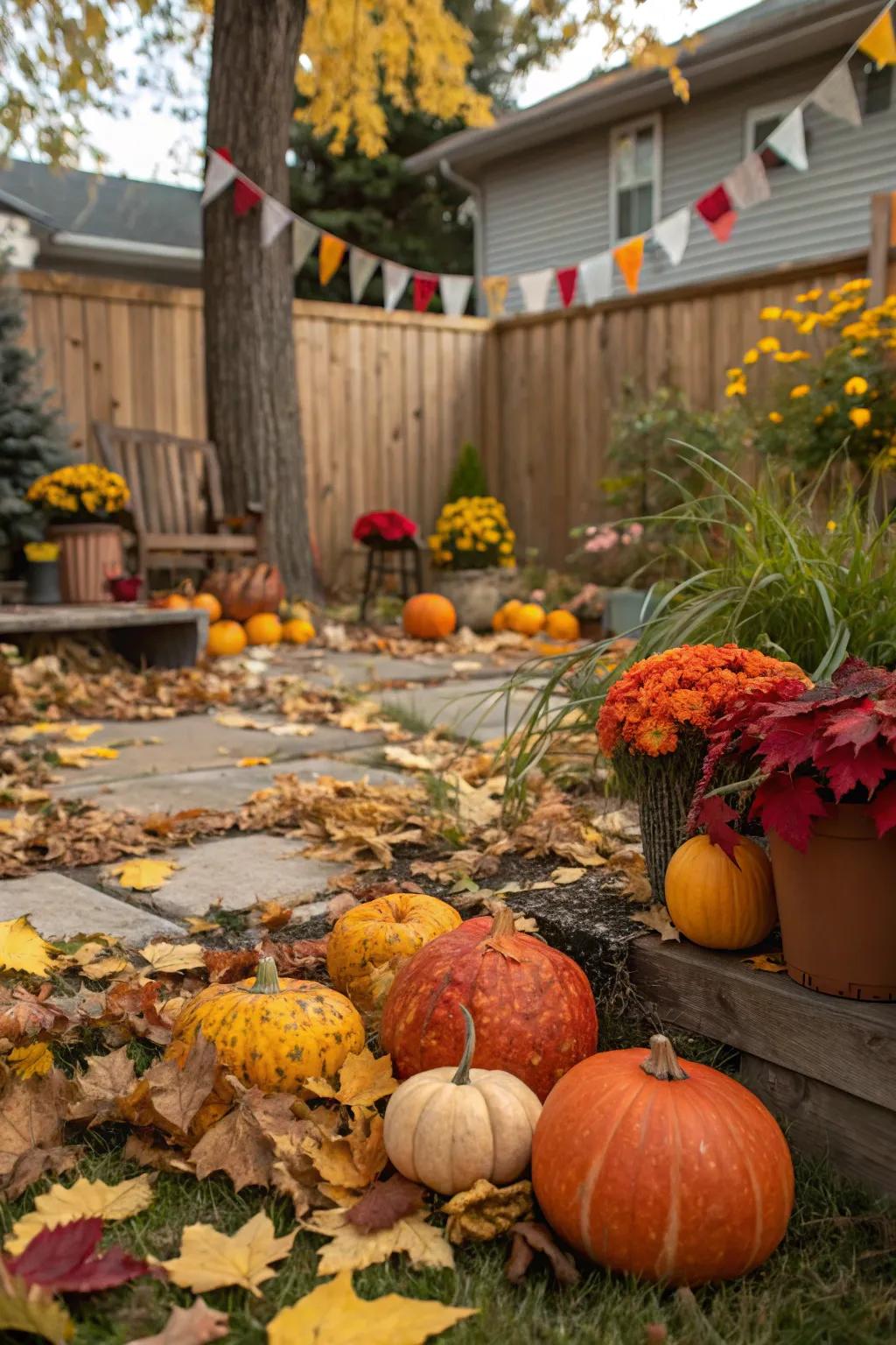 A pumpkin seek-and-find adds thrill to the day.