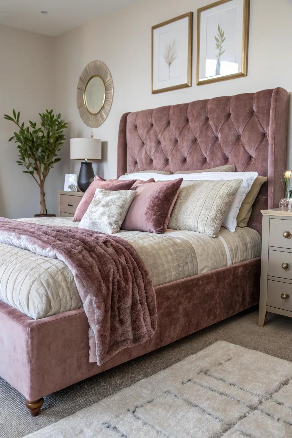 Velvet adds a luxurious and tactile element to the boudoir.