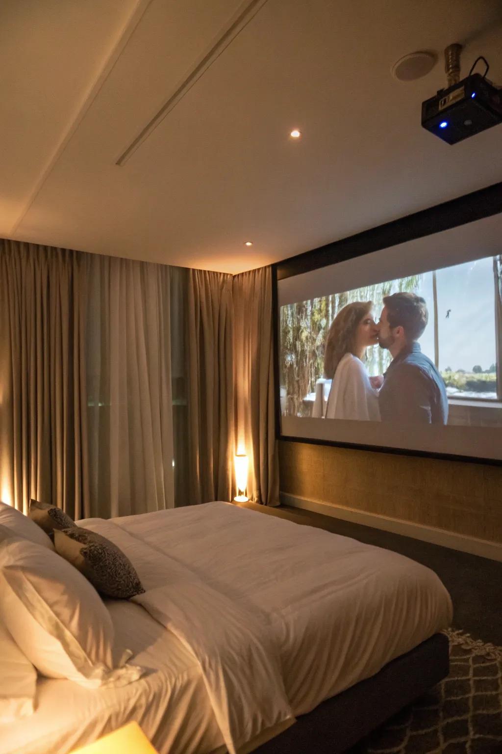 A movie night offers a cozy, intimate experience.