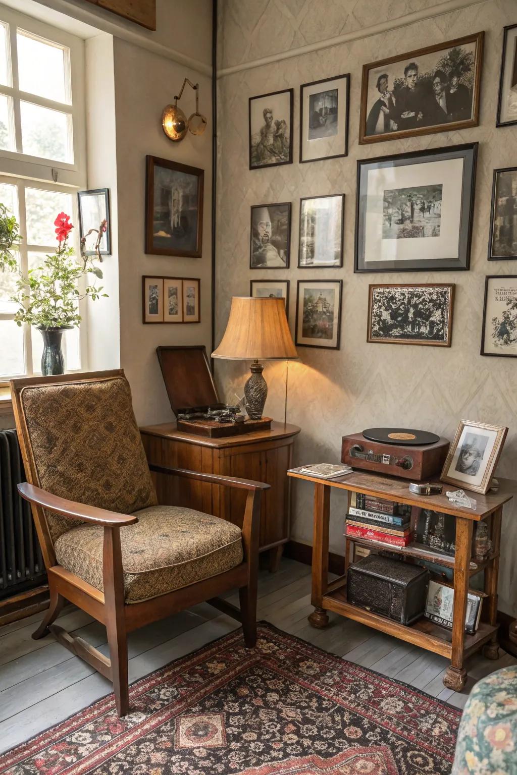 Vintage touches usher in a sense of history and nostalgia.