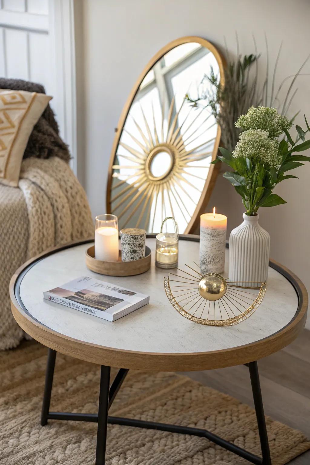 Mirrors enhance the light and space around your table.