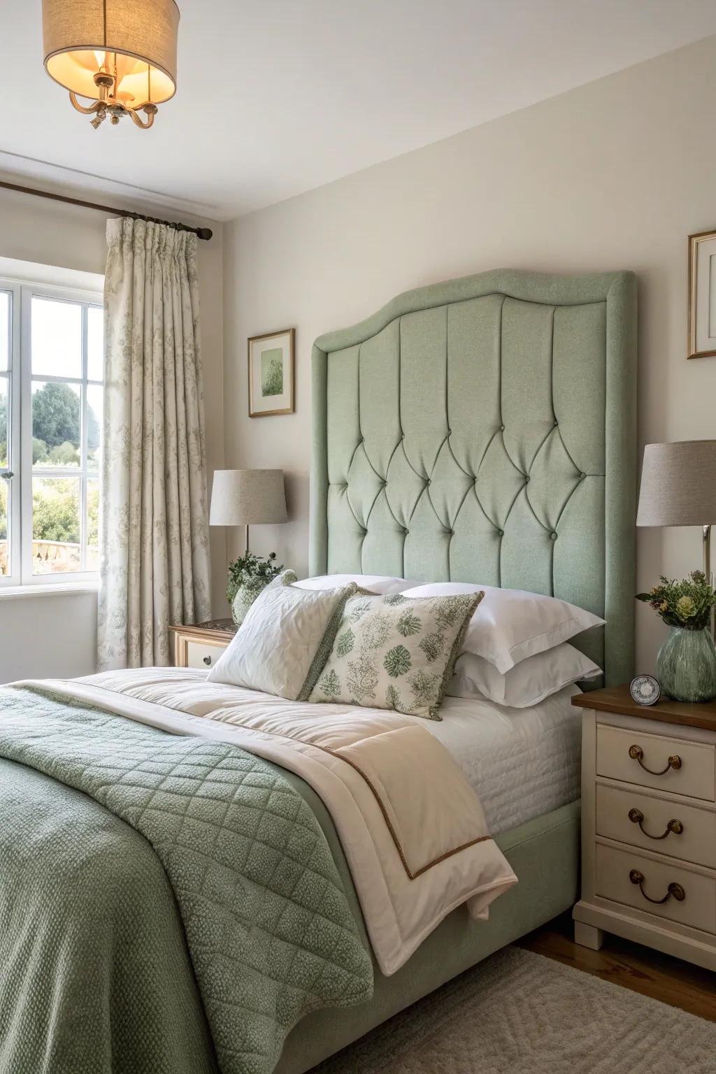 Make a statement with sage green upholstery.