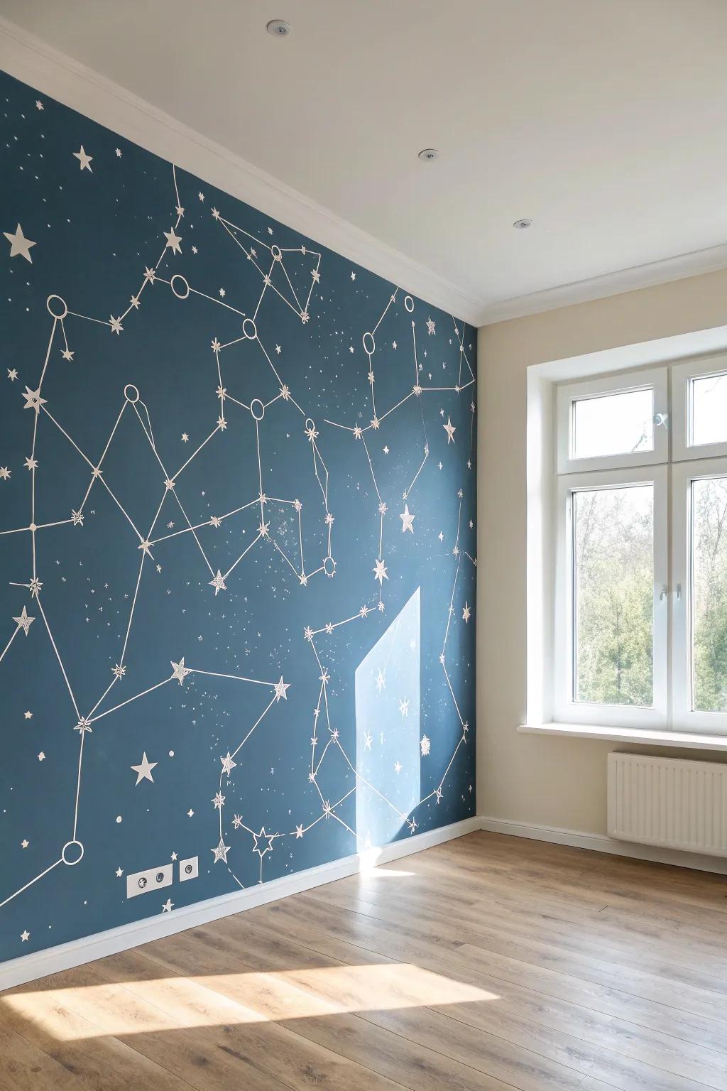 Metamorphose your expanse via a breathtaking constellation mural that coalesces artistry and erudition with minimalist elegance.