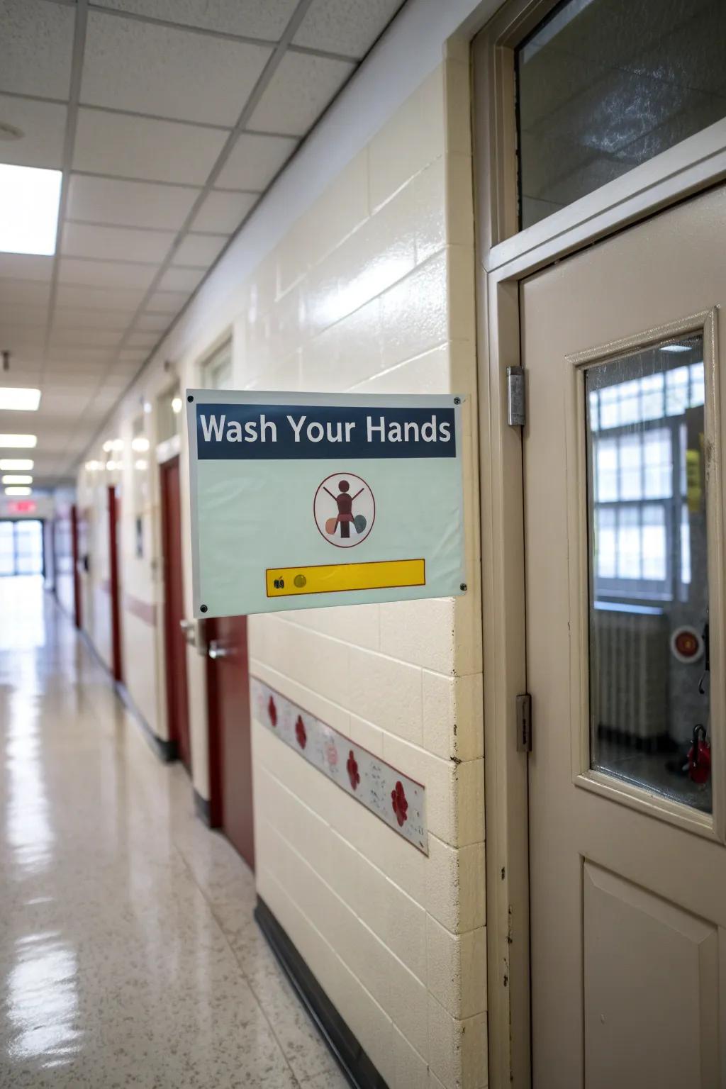 A safety-focused school nurse door promotes hygiene.