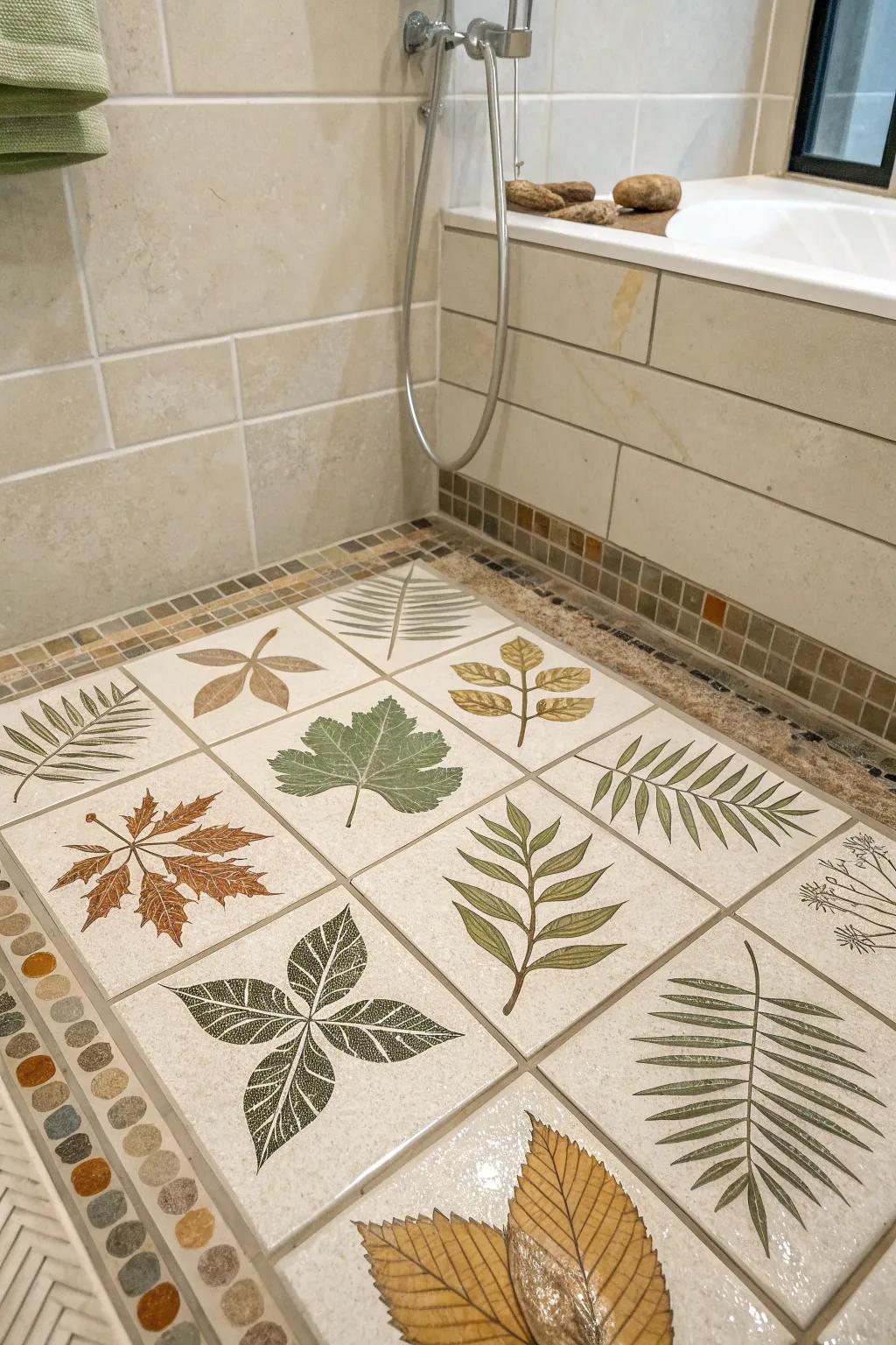 Verdant layouts encourage a profound bond with nature within your shower.