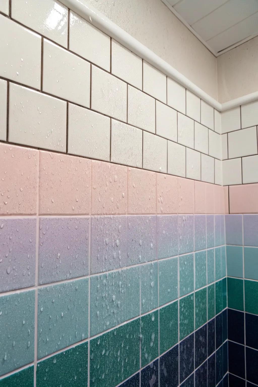 Gradient arrangements add a captivating smooth result to the shower.