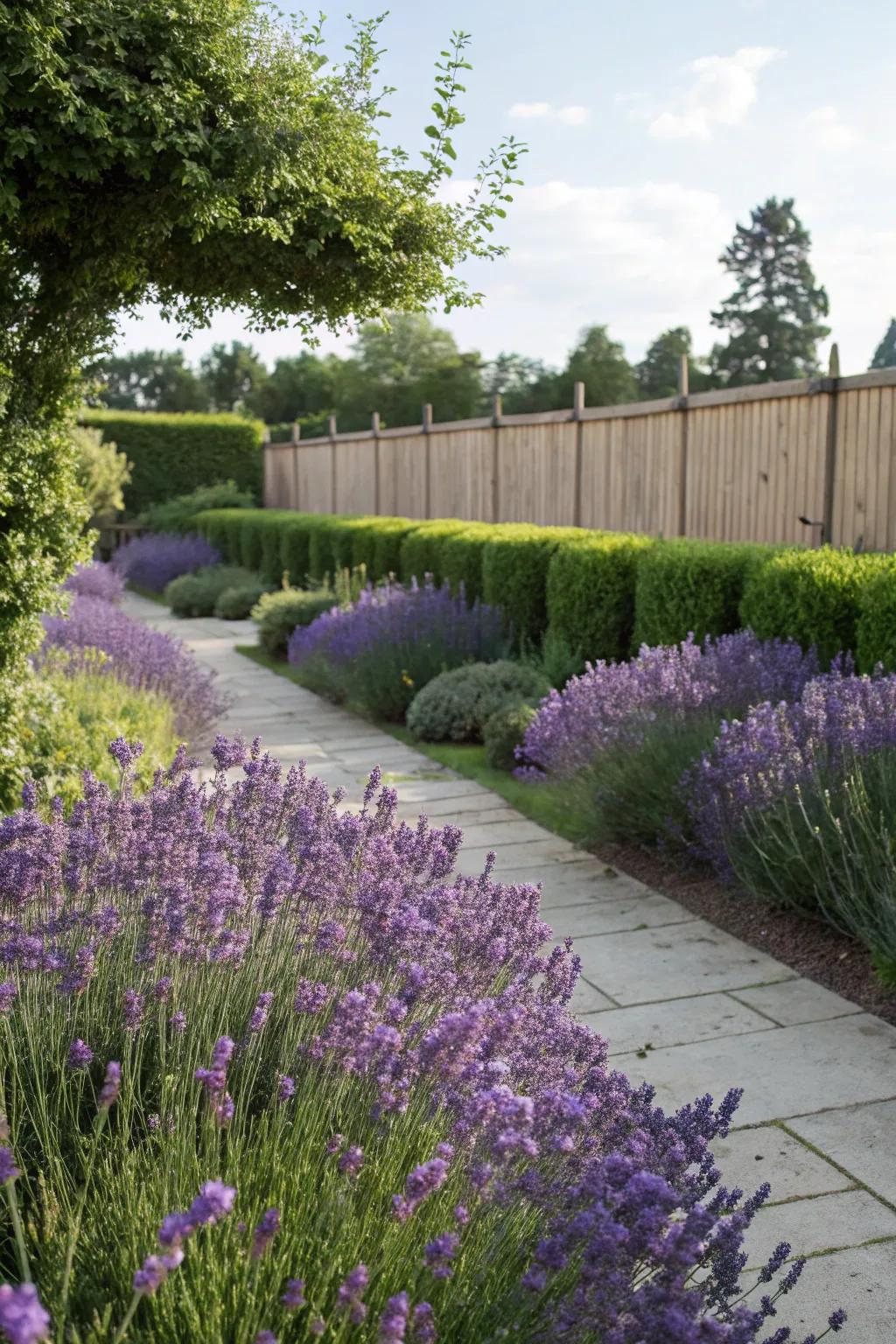 Scented lavender adding sensory appeal to a garden.