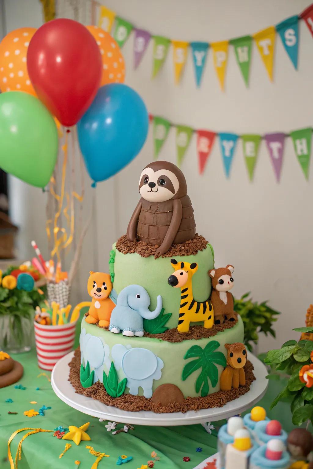 Jungle associates render this slumbering creature cake a social centerpiece.