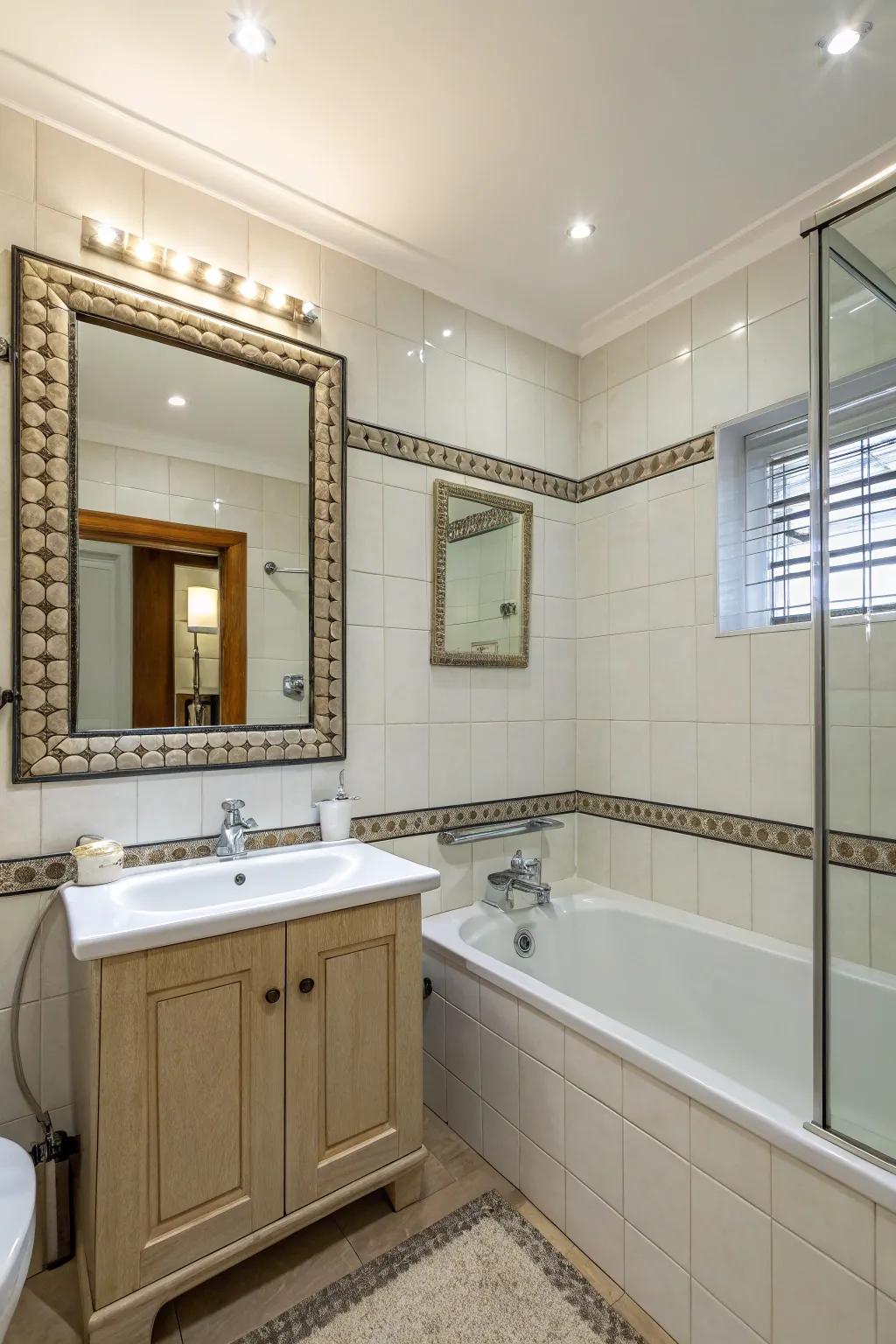 Full mirrored walls make a bathroom feel more expansive.