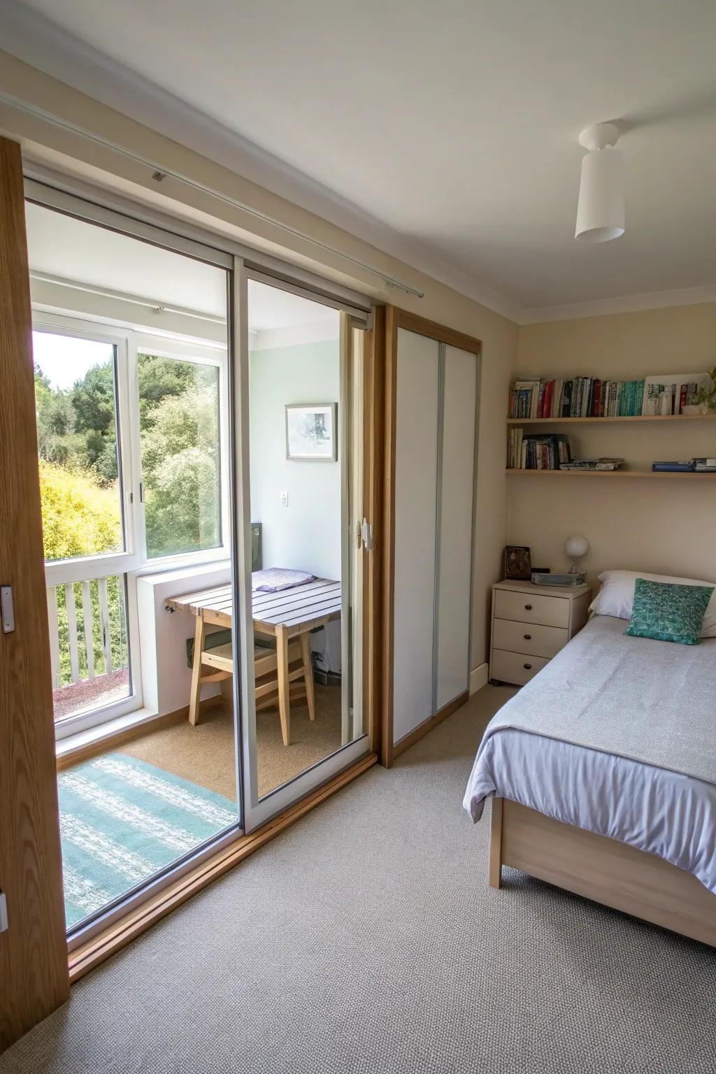 Sliding doors save space and add style.