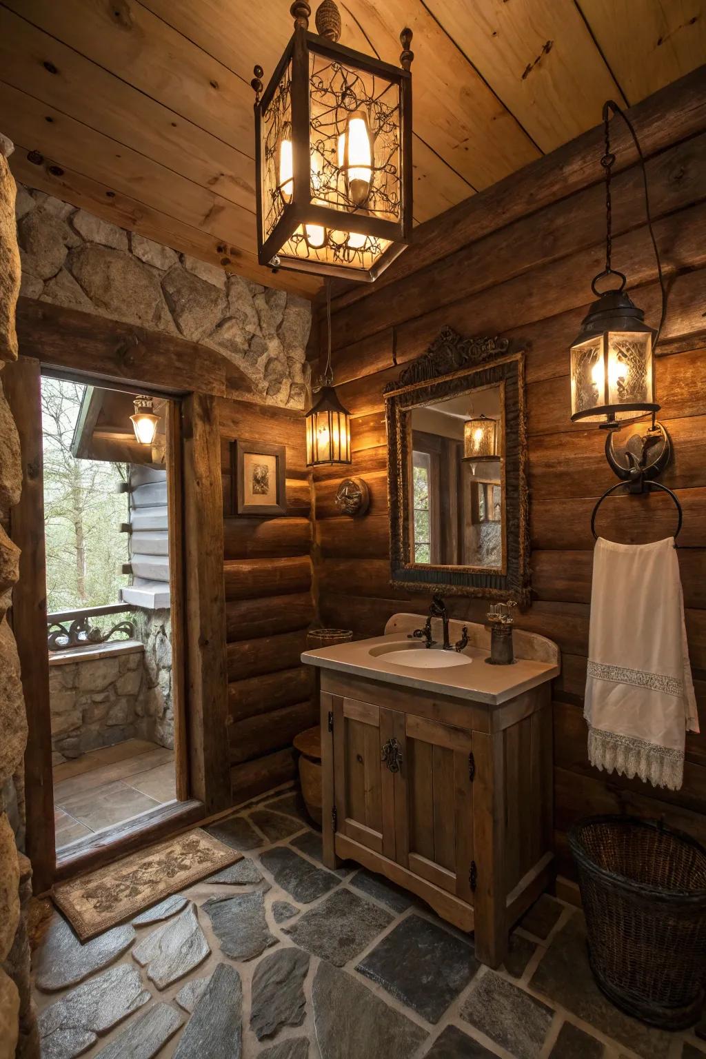 Vintage finds add a personal and rustic touch.