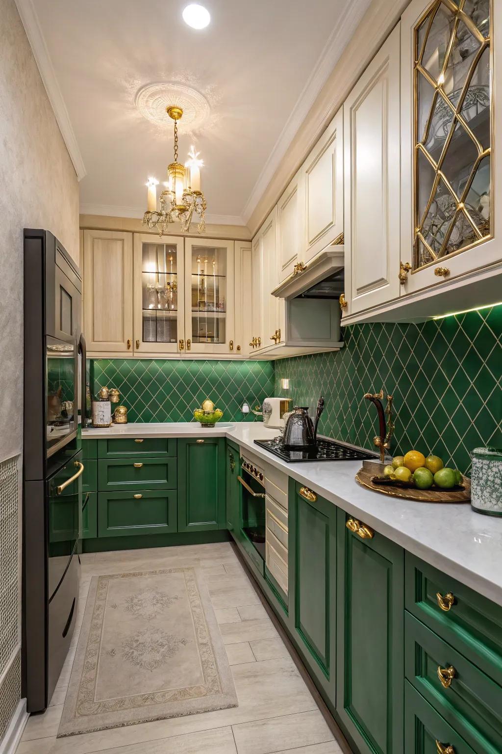 Emerald viridescent provides a lavish and sophisticated allure.