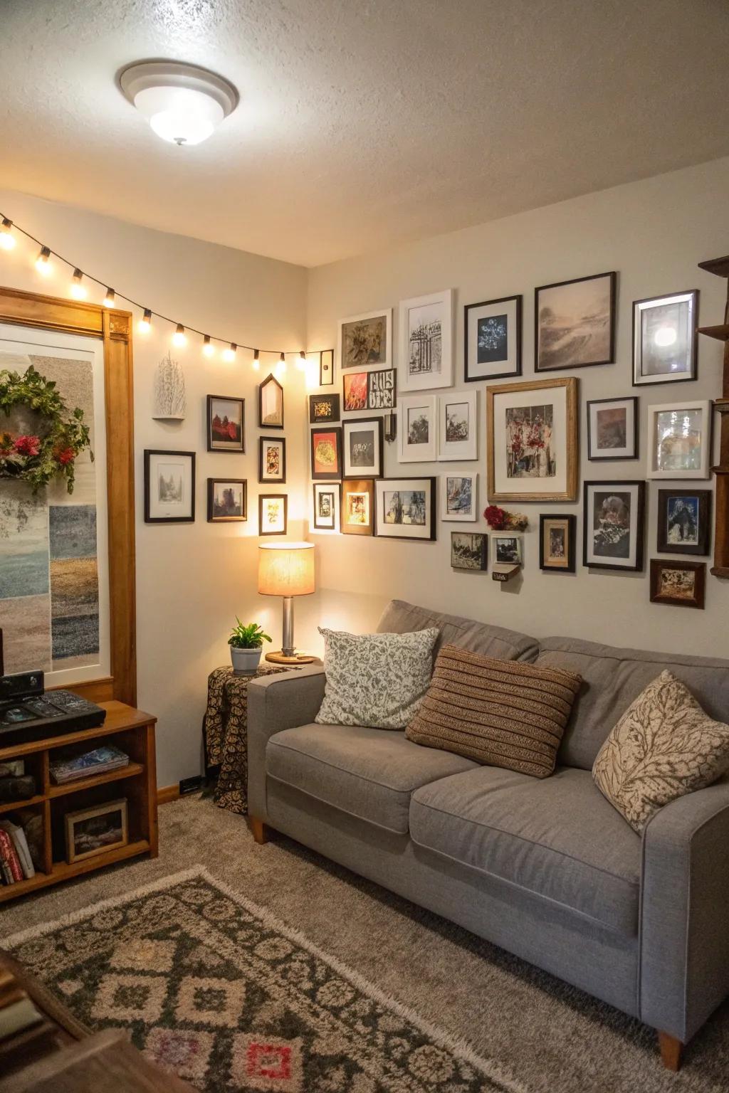 Gallery walls inject warmth and character into any space, regardless of size.