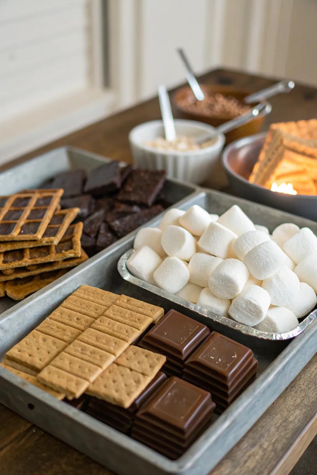 A playful and interactive s'mores corner for all ages.