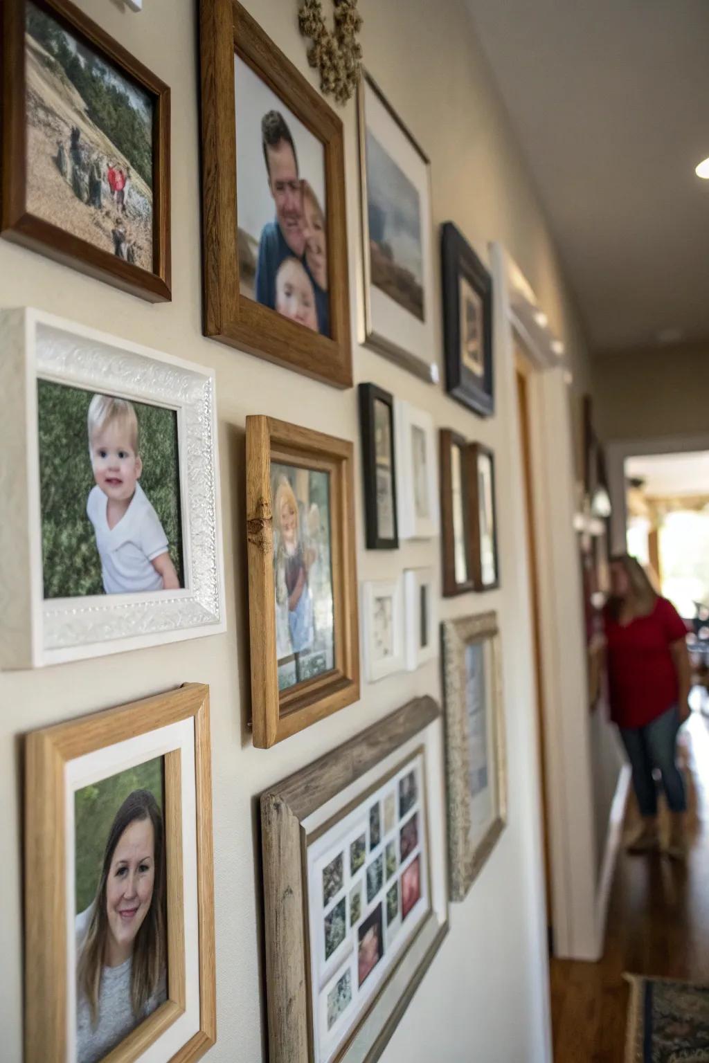 Photo displays add personal appeal and storytelling to decorations.