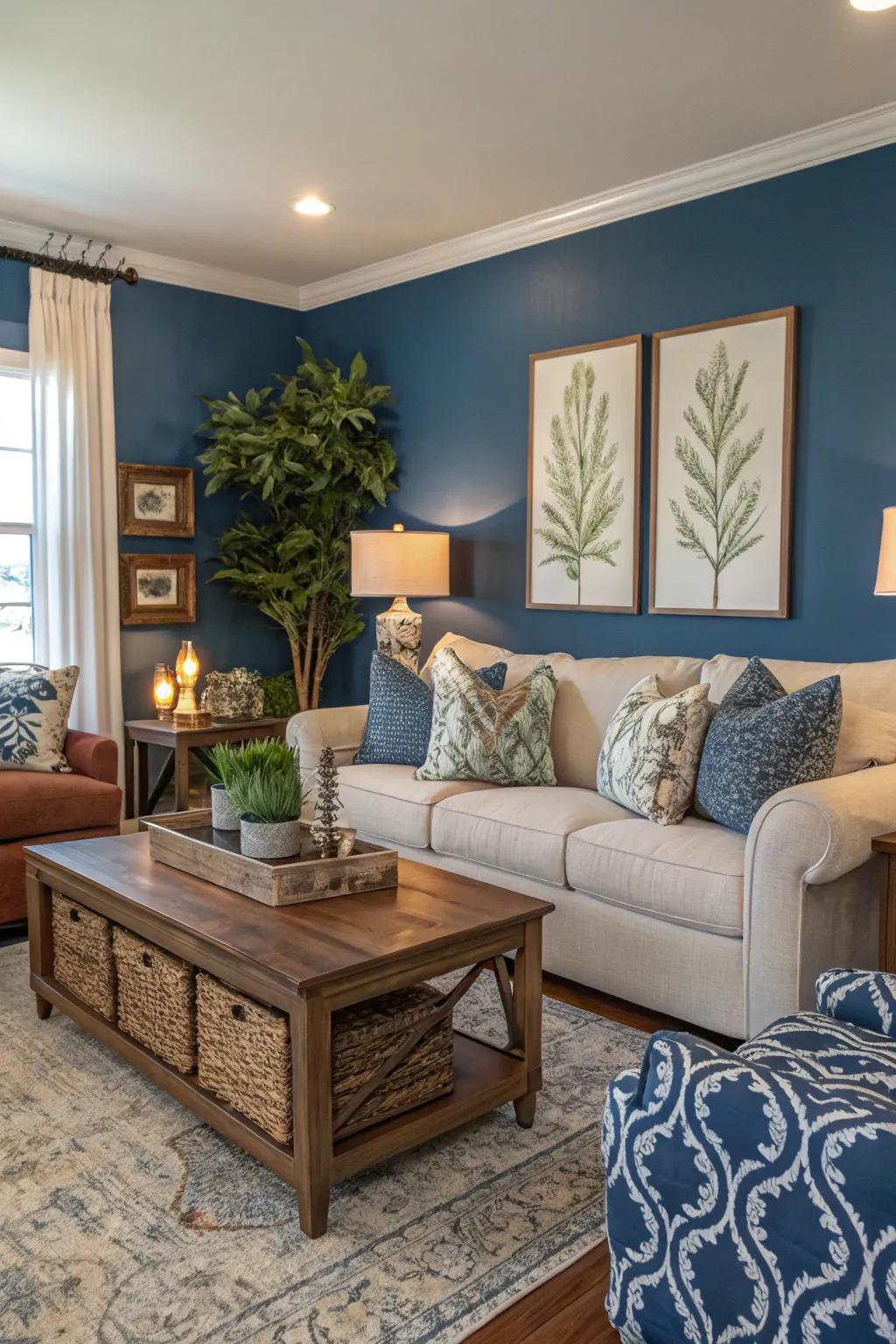 A striking accent partition that injects a vibrant nuance into a Southern dwelling space.