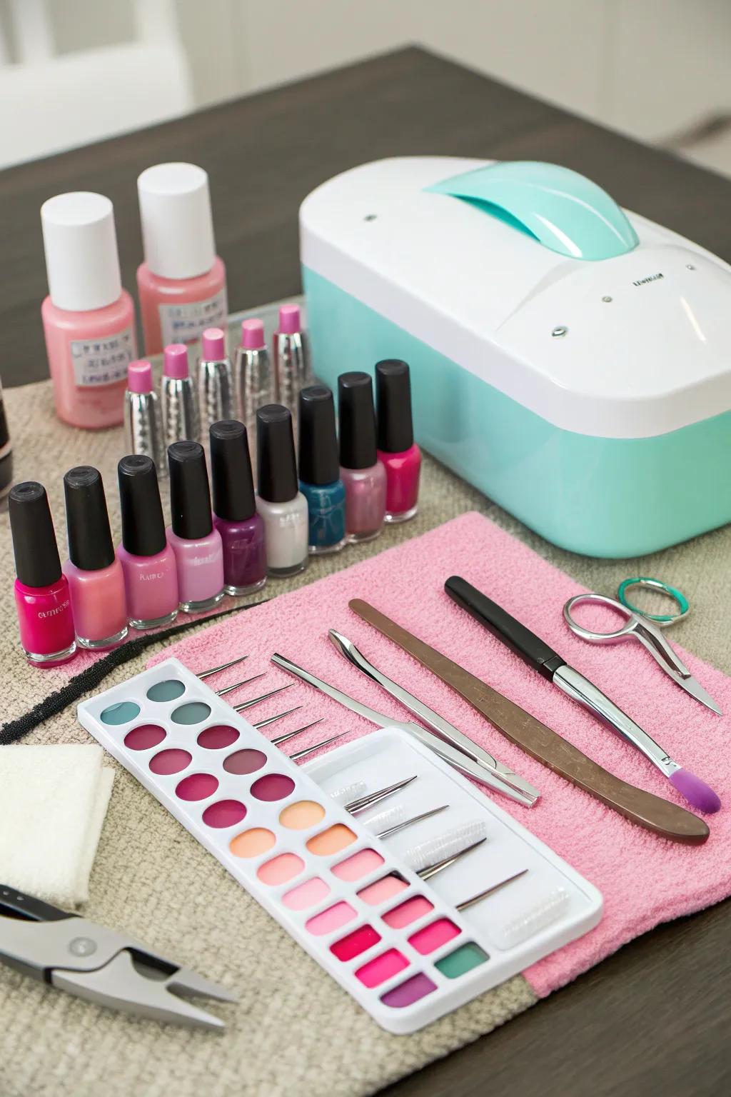 Savor a vibrant at-home nail care session at home.