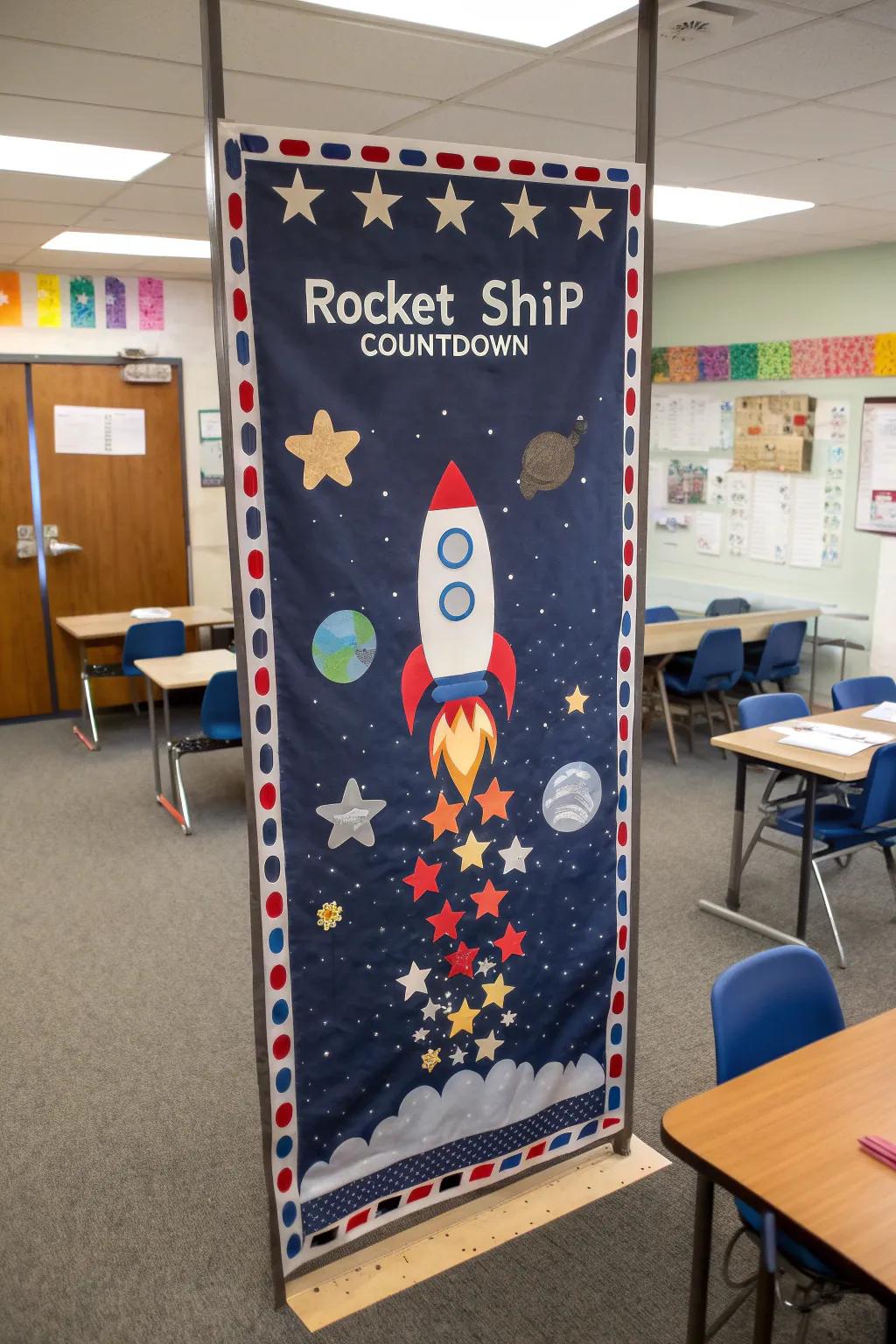 Excite via a spacecraft countdown.